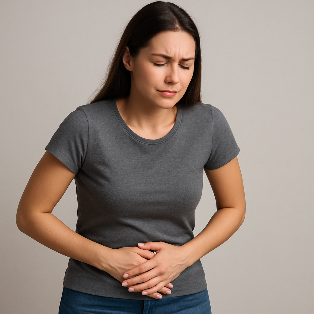 Frau hält Unterbauch